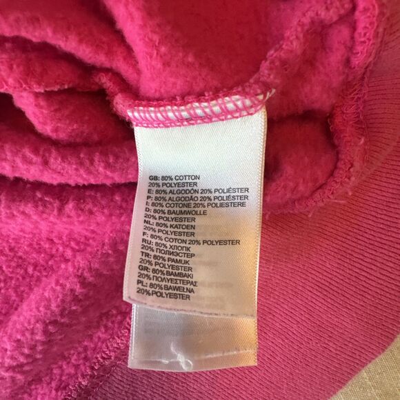 The North Face Bright Pink Comfy Hoodie Floral Lettering Women's Large - Picture 7 of 11